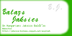 balazs jaksics business card
